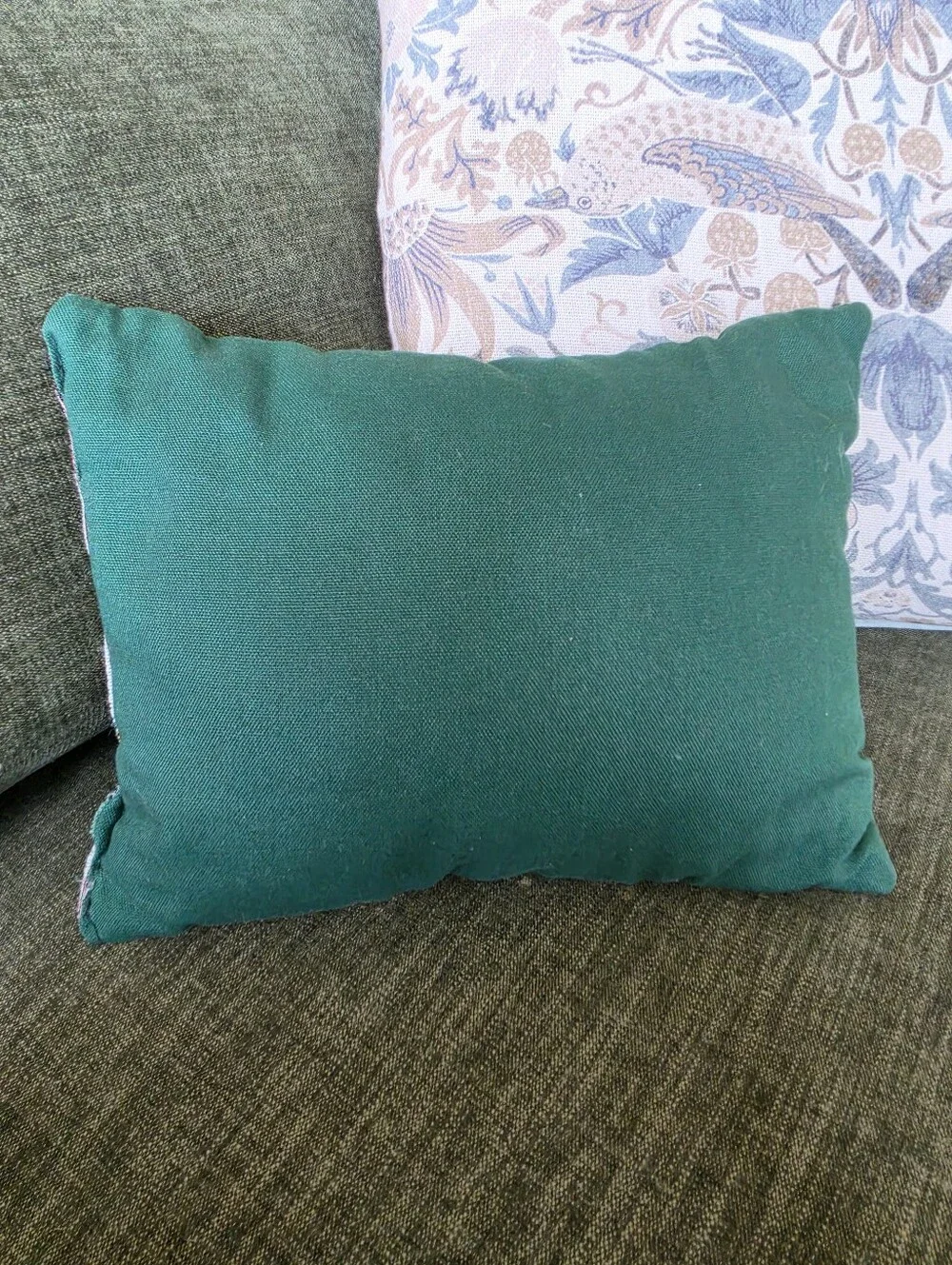 Vtg Hummingbird Bird Garden Tapestry Throw Pillow Floral Cottagecore Pillow